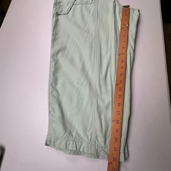 Madewell Jumpsuit Womens 14 Mint Green Top Stitched Coveralls Belted Cropped - Picture 14 of 16